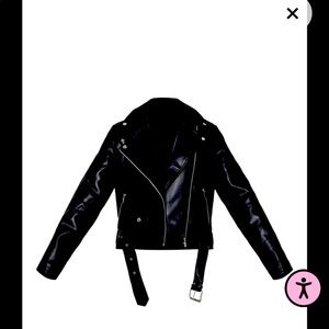 ❌SOLD❌NWT pretty little thing black leather jacket
